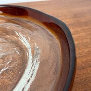 Modern mid-century glass bowl by Pertti Santalahti for Humppila, Finland, 1960s.