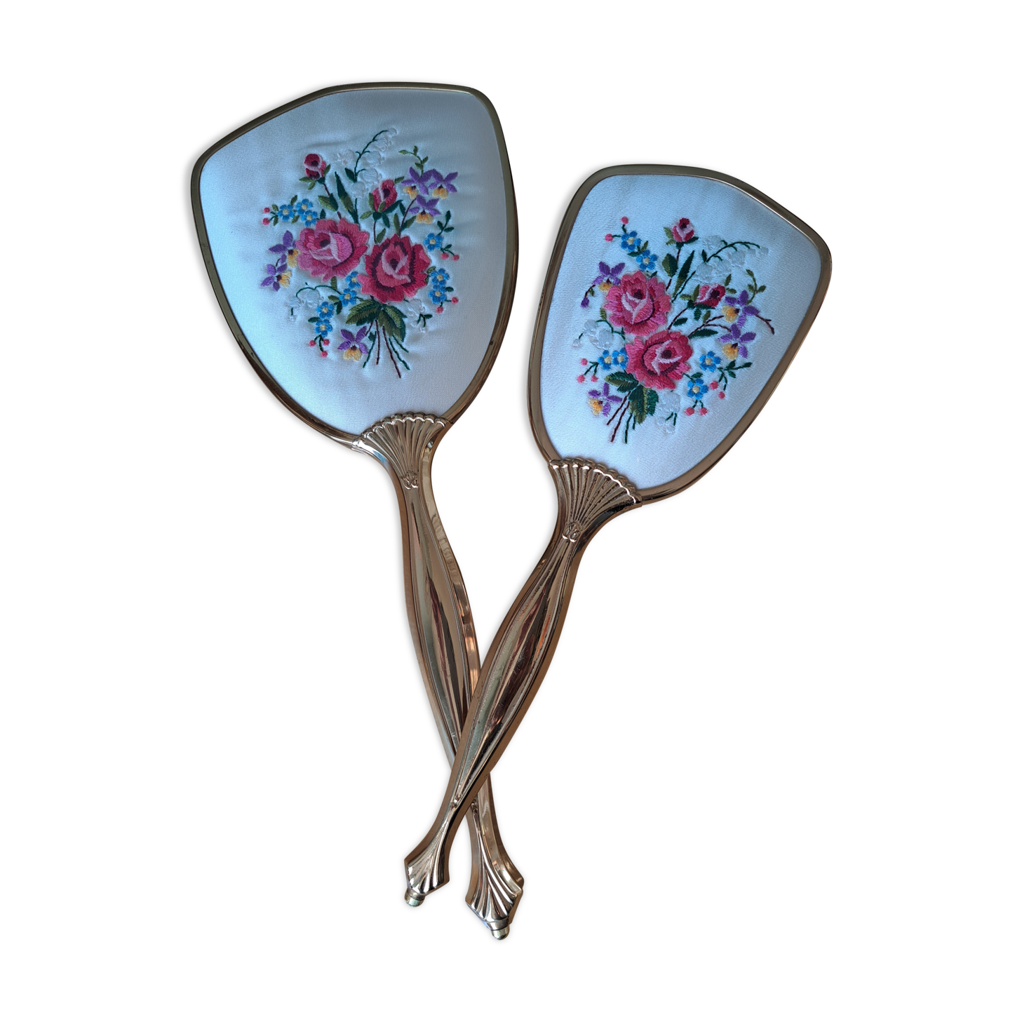 GLAMOUR 1920 Set Vanity Satin embroidered Brass