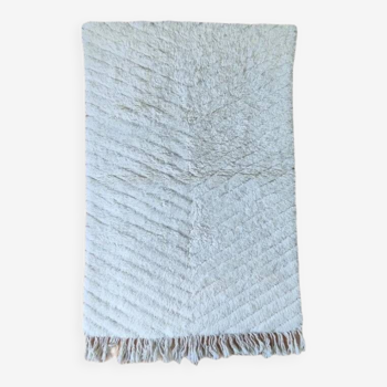 tapis Béni Ouarain blanc Shaggy 105x165 cm