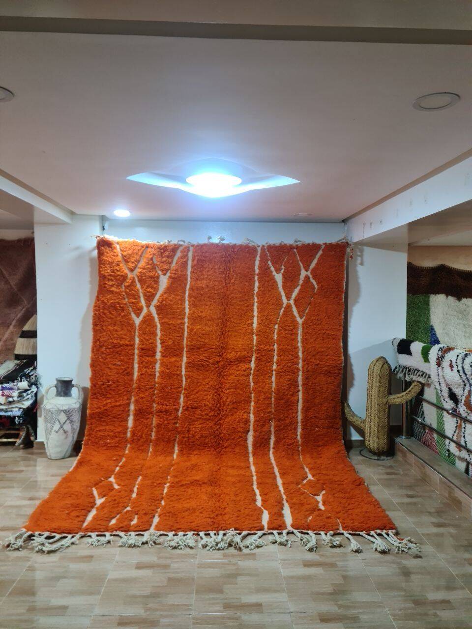 Authentic Beni Ourain Rug 300x200 cm - 100% Wool, Handmade, Orange