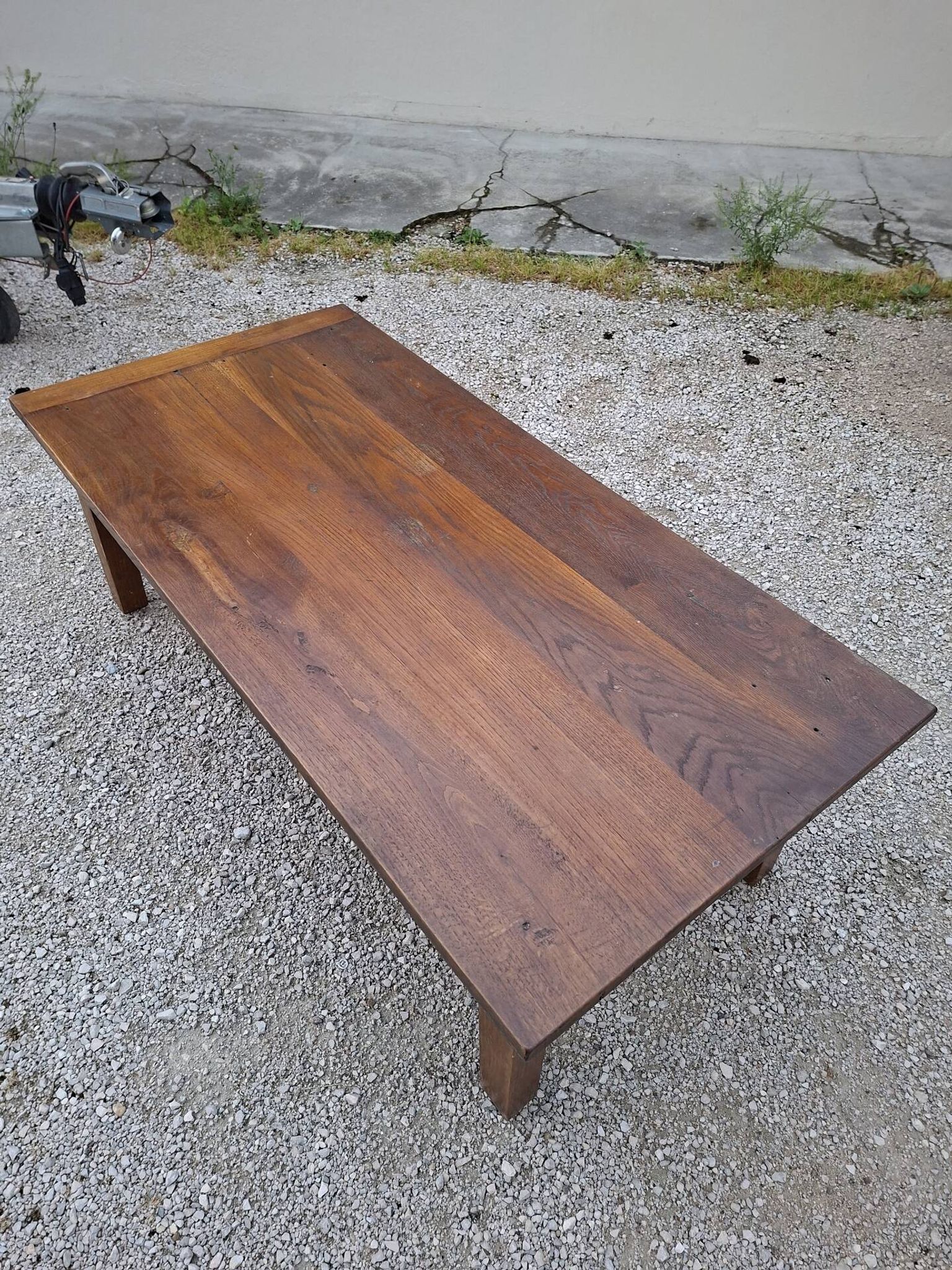 Table basse de ferme rustique ancienne un tiroir -1m42