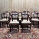 Napoleon III salon set 9 pieces solid mahogany rose fabric