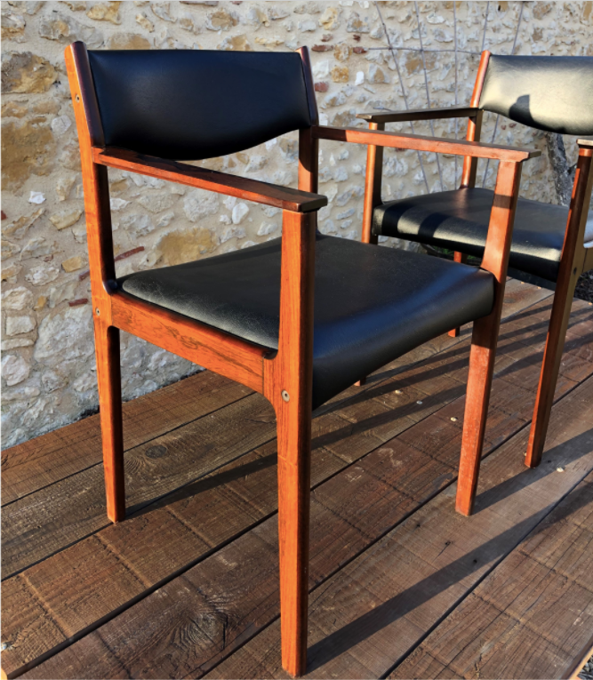 Pair of Scandinavian rosewood armchairs by SAX circa 60