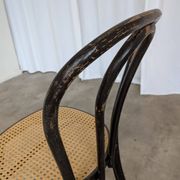 Vintage Bentwood Dining Chair: Black Thonet Style Cane Seat
