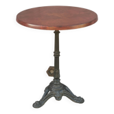 Table de bistrot vintage "plateau marron"