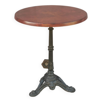 Table de bistrot vintage "plateau marron"