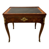 Table de jeux rococo avec cuir, échecs et backgammon, XVIIIe siècle