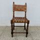 Spanish chair in oak with thick cognac leather straps, 1940s.