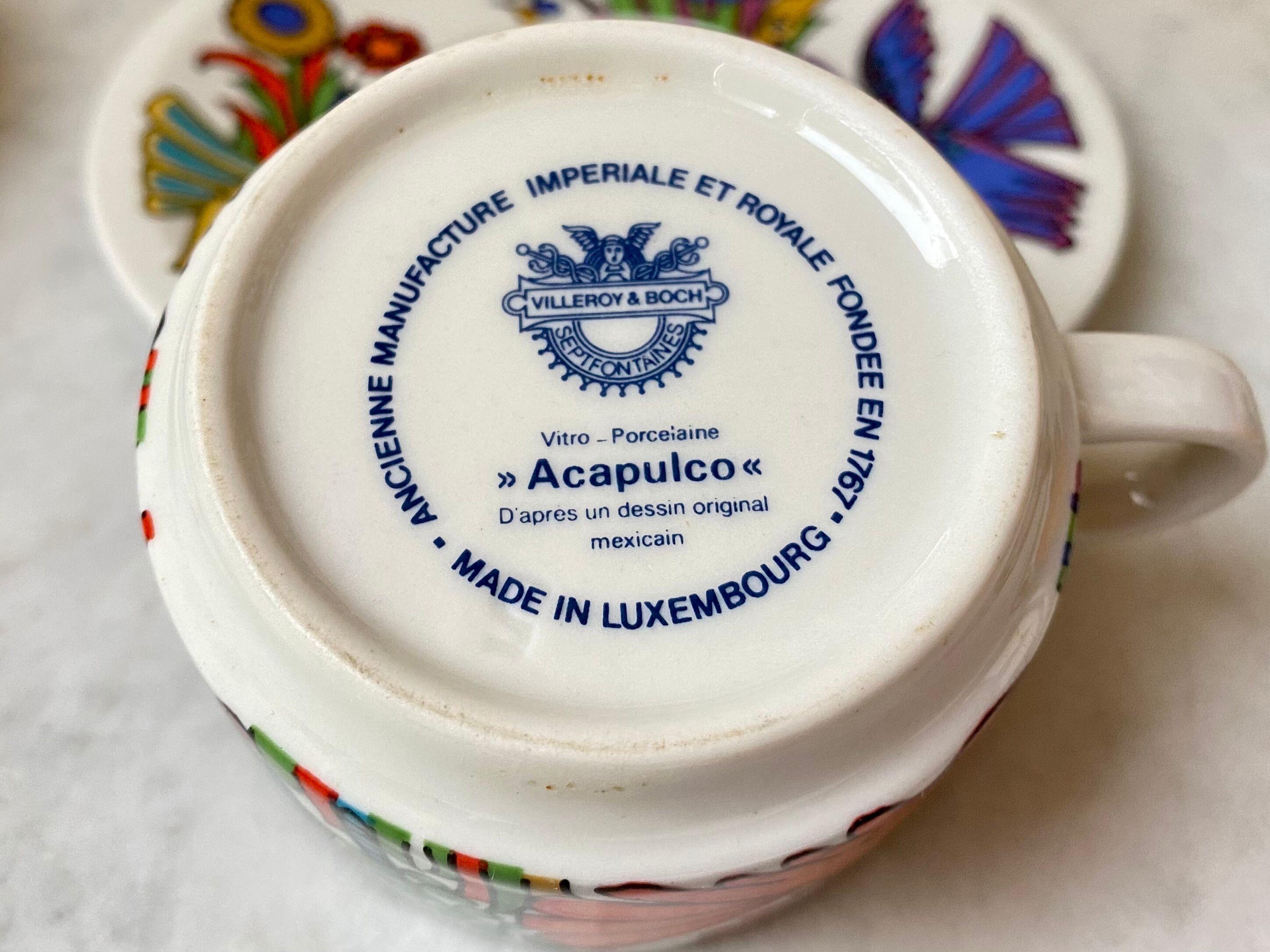 Coffee maker and ceramic coffee cup Villeroy and Boch Acapulco vintage 70s