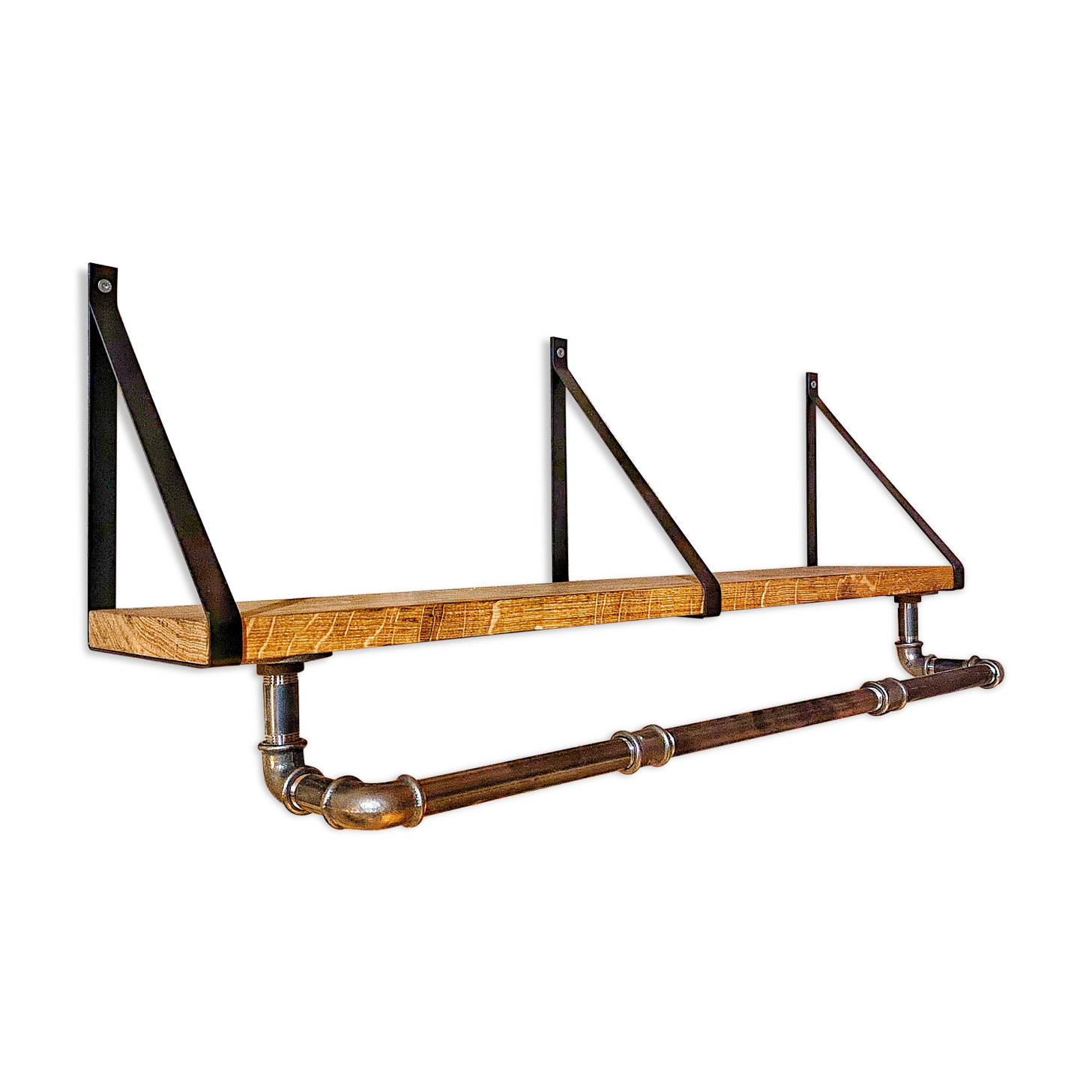 Industrial shelf wearing coat