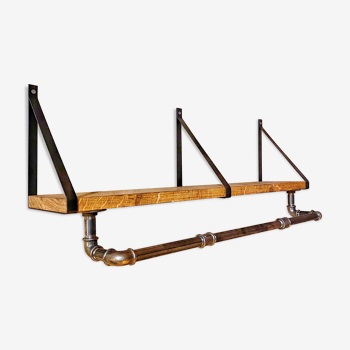 Industrial shelf wearing coat