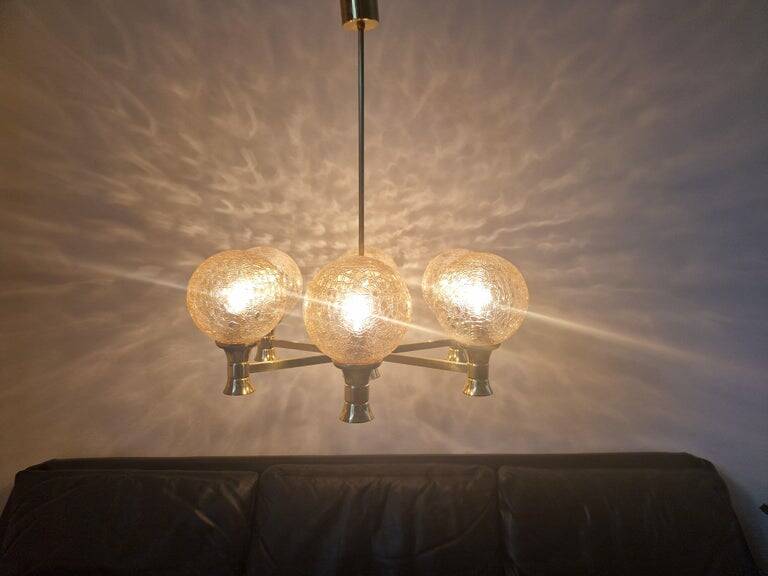 Mid-Century Brass Sputnik Chandelier, Germany, 1970s