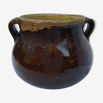 Ancien pot à graisse vernissé