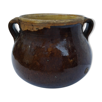 Ancien pot à graisse vernissé