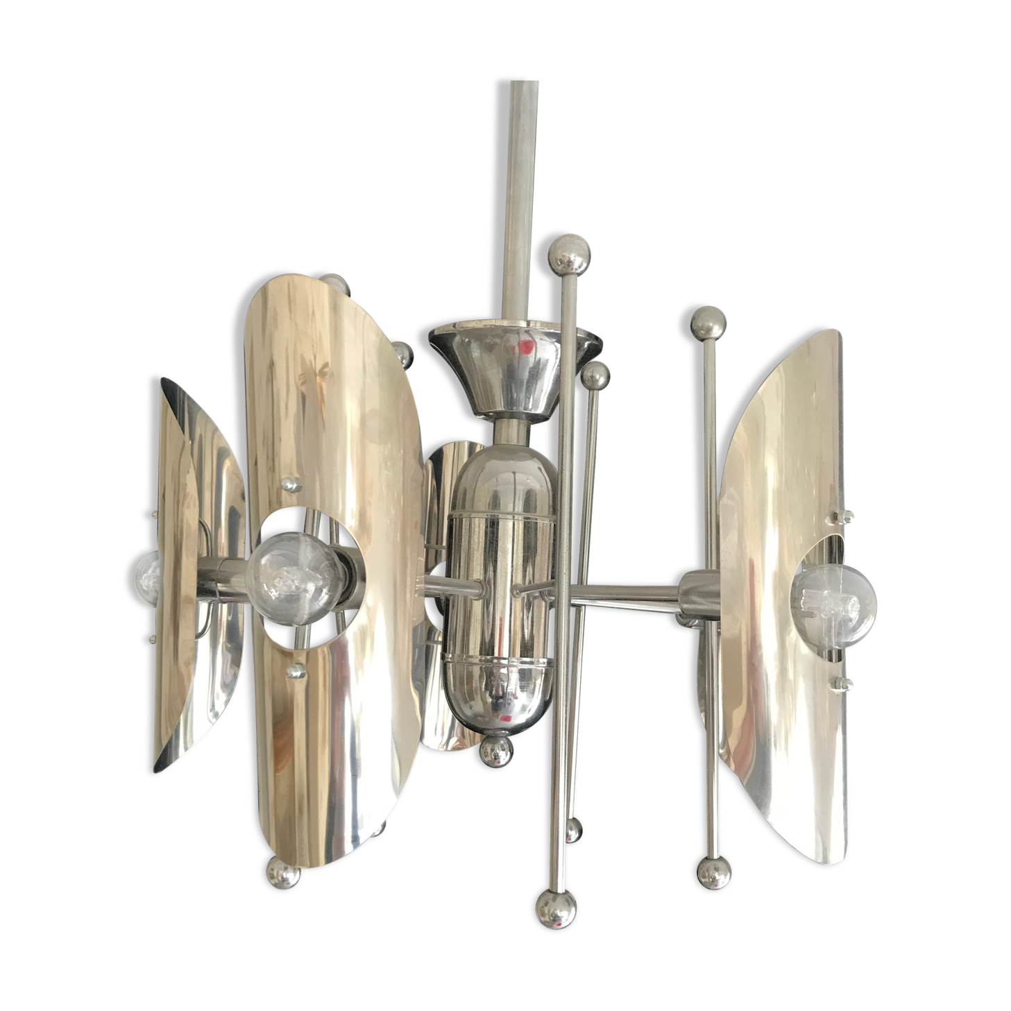 Space age chrome chandelier 1960