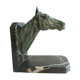 Art-Deco bookend Horse in patinated regulation on black marble support