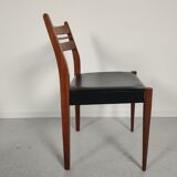 Lot of 6 vintage skai Scandinavian chairs 60s/70s