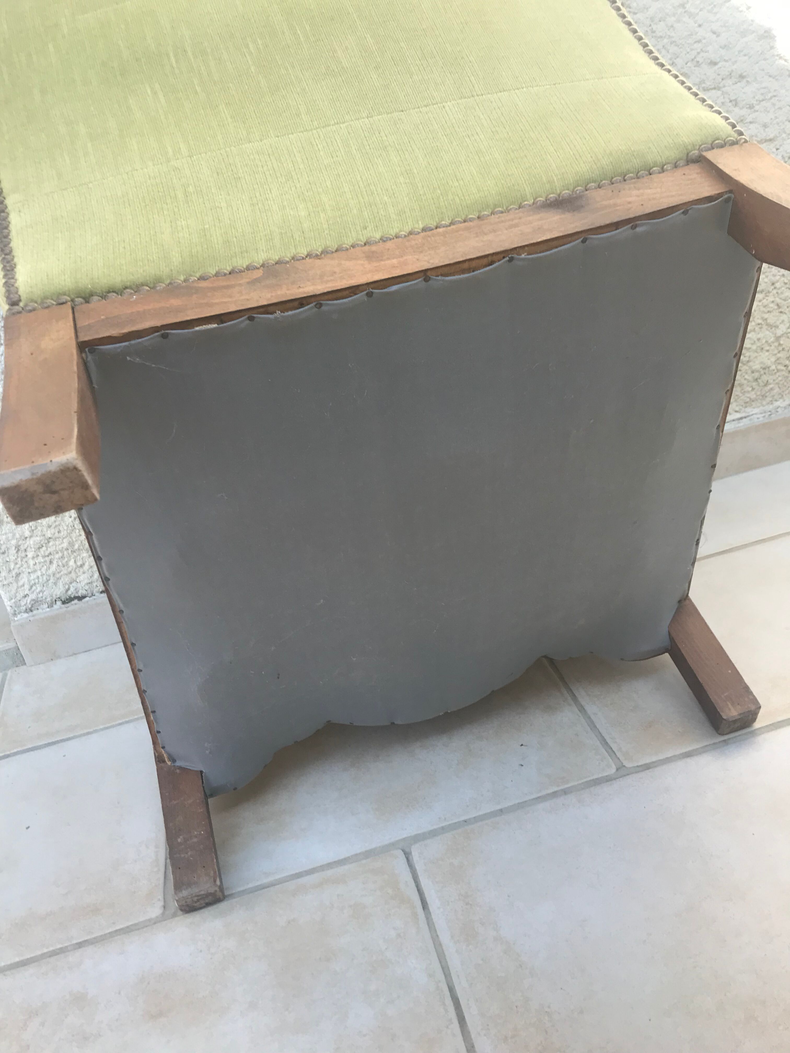 Fauteuil club en velours vert