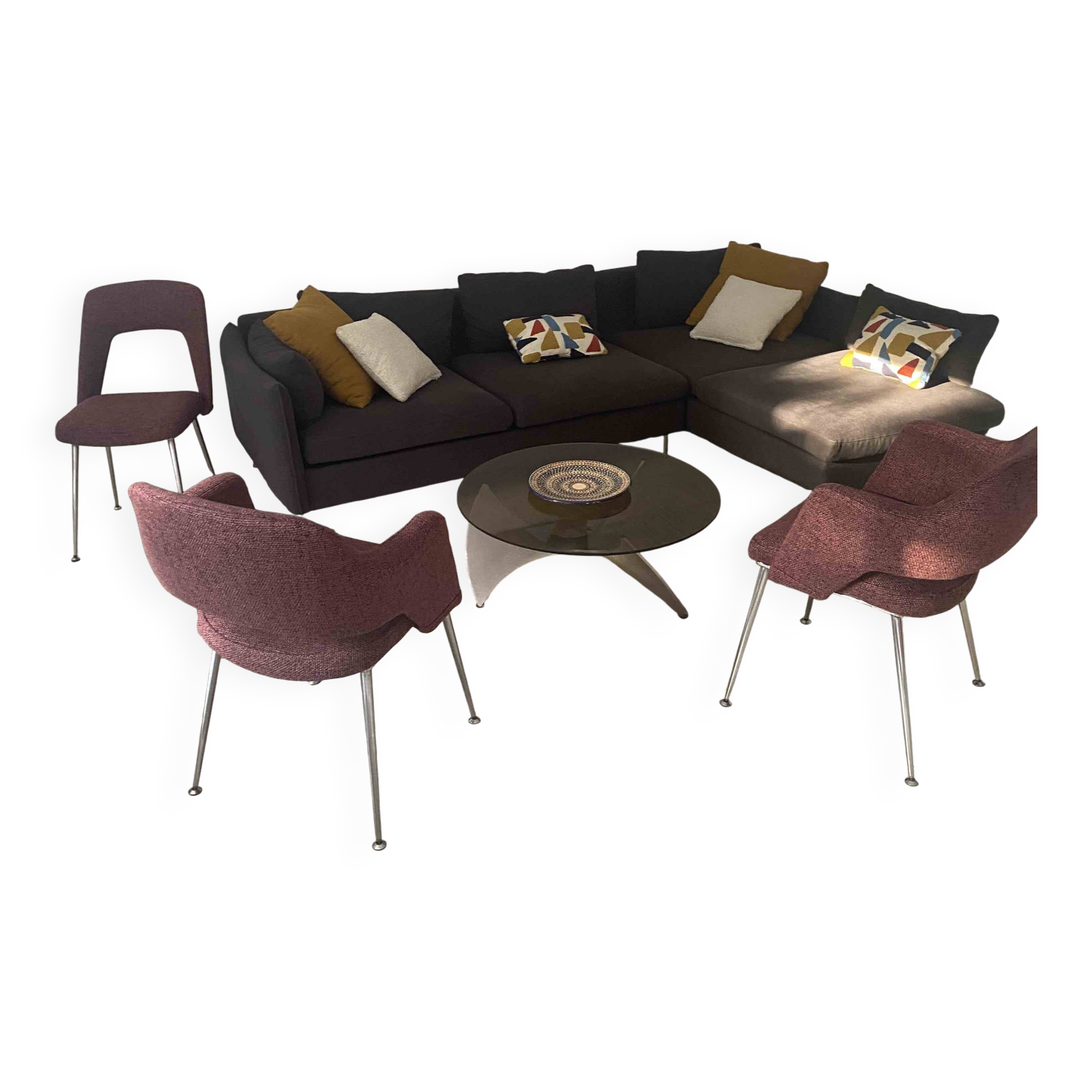 Conference Armchair (2) and Chair (1) set by Saarinen for Knoll