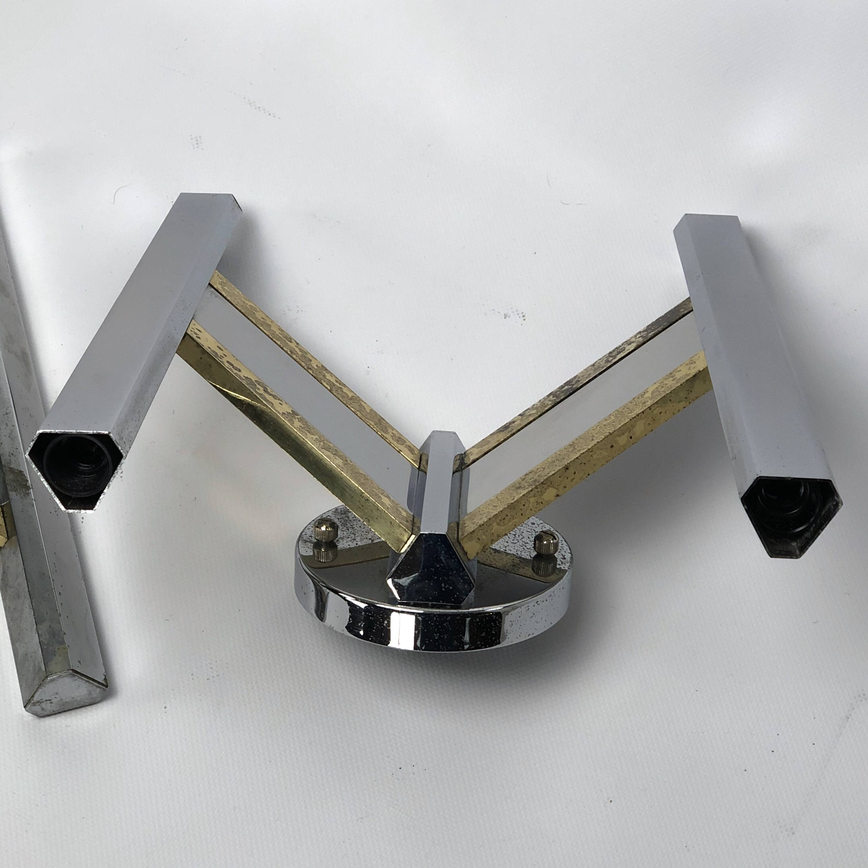 Pair of brass and chrome sconces from Sciolari 70