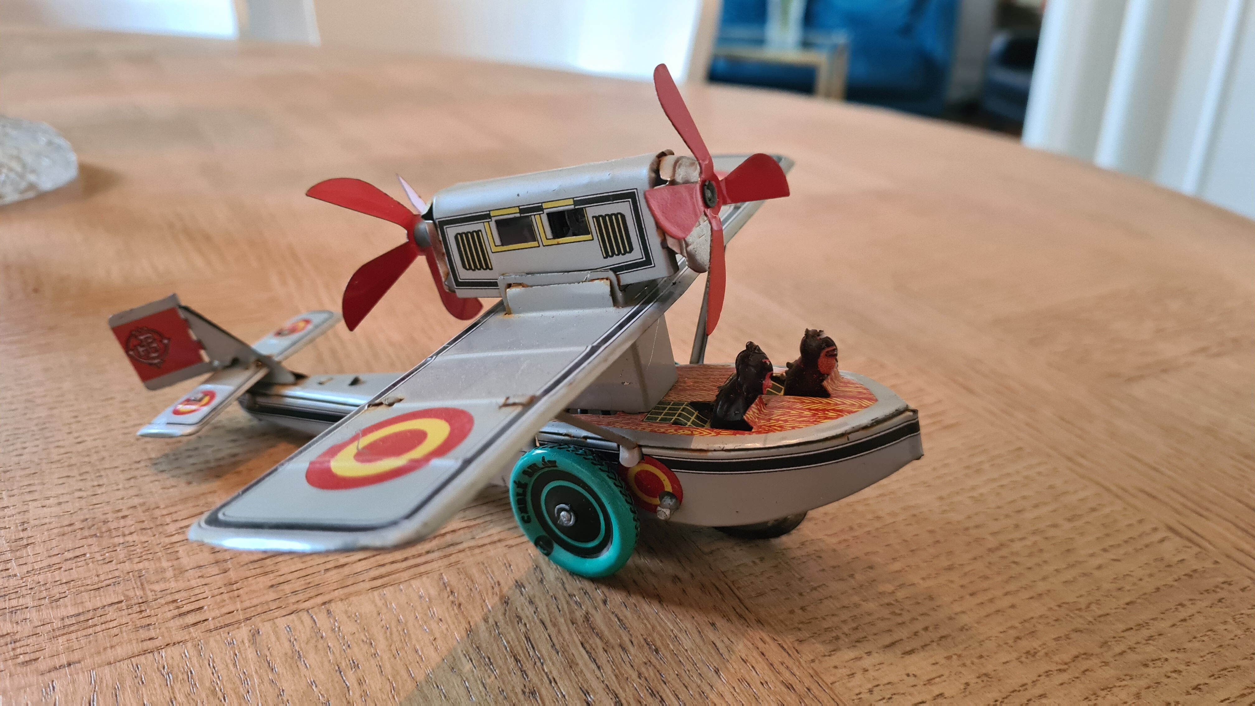 Collectible tin plane, vintage