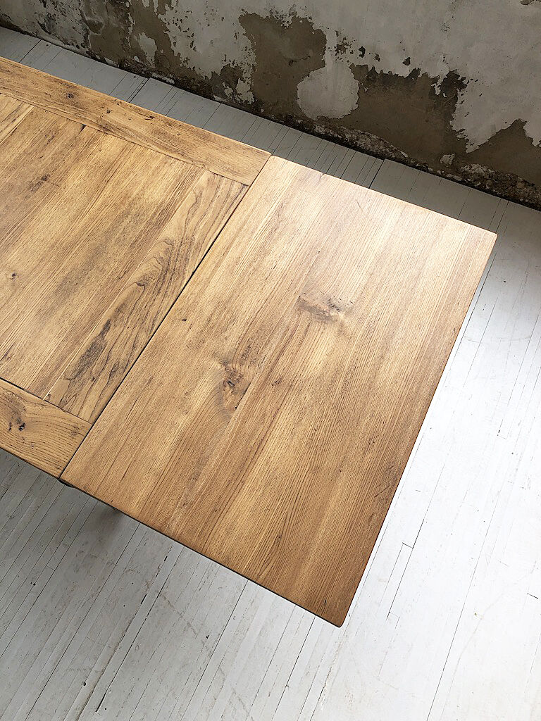 Ancient oak farm table with extensions 218 cm