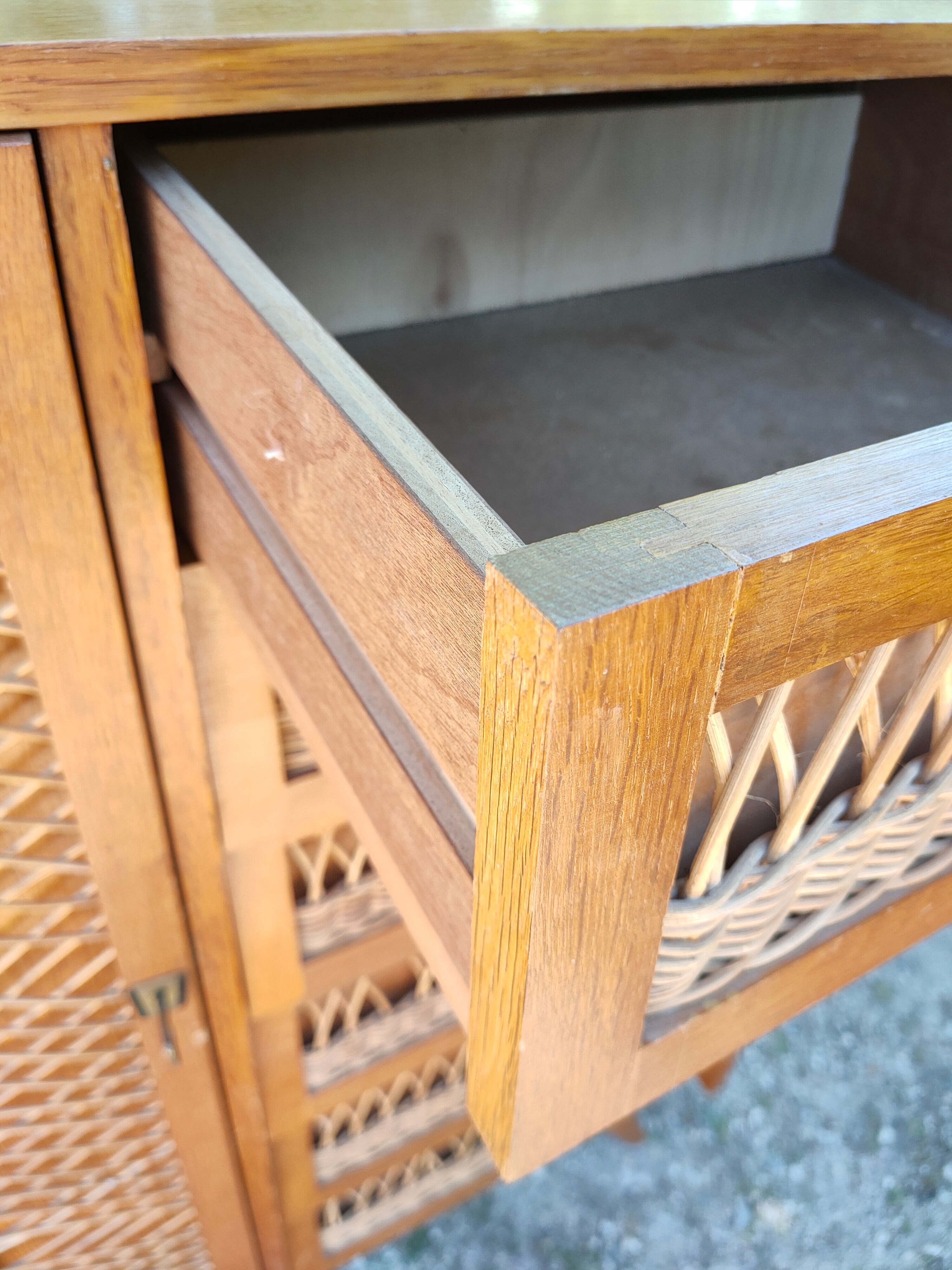 Wardrobe, vintage rattan wardrobe