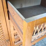 Wardrobe, vintage rattan wardrobe