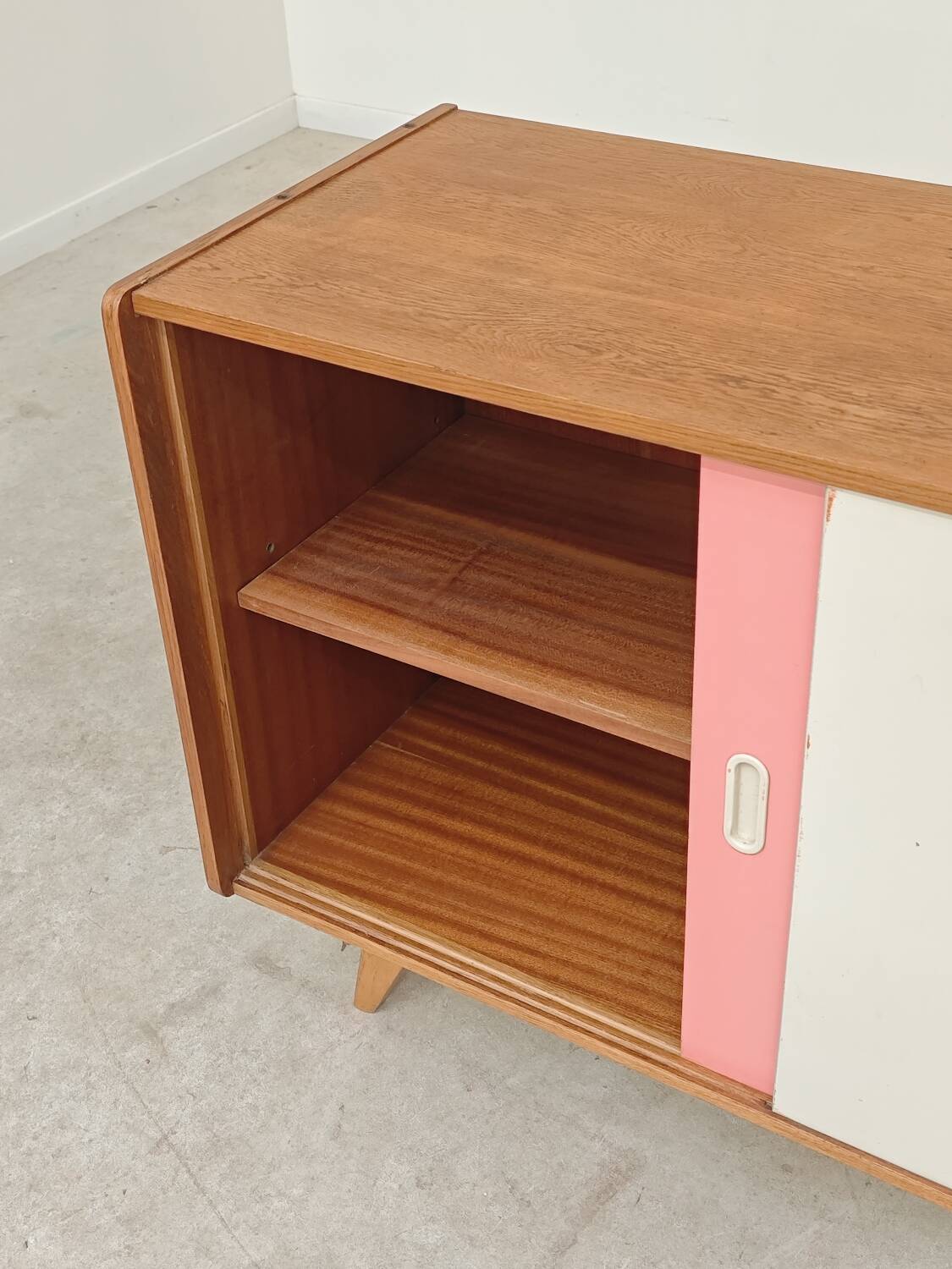 Wooden buffet U 452 pink by Jiri Jiroutek for Intérier Praha 1960