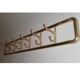 86cm art-deco brass coat rack with 6 folding hooks, austria, 1930s