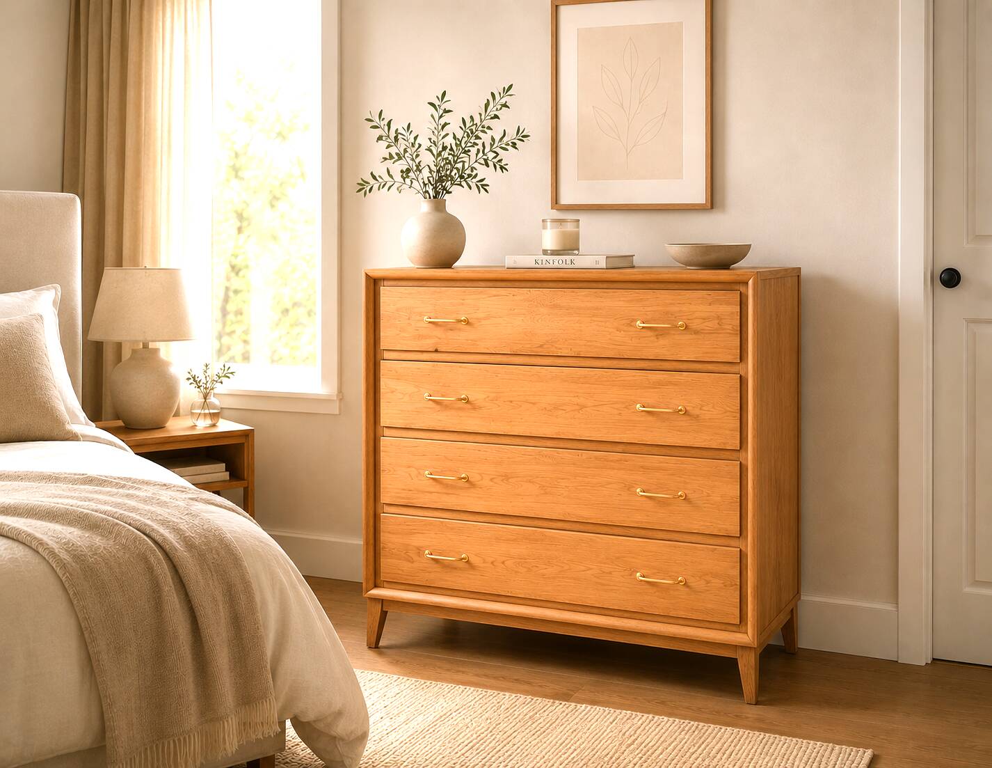 Large chest of drawers with 4 drawers from the 1950s.