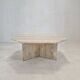 Italian octagon coffee table in travertine, 1980s