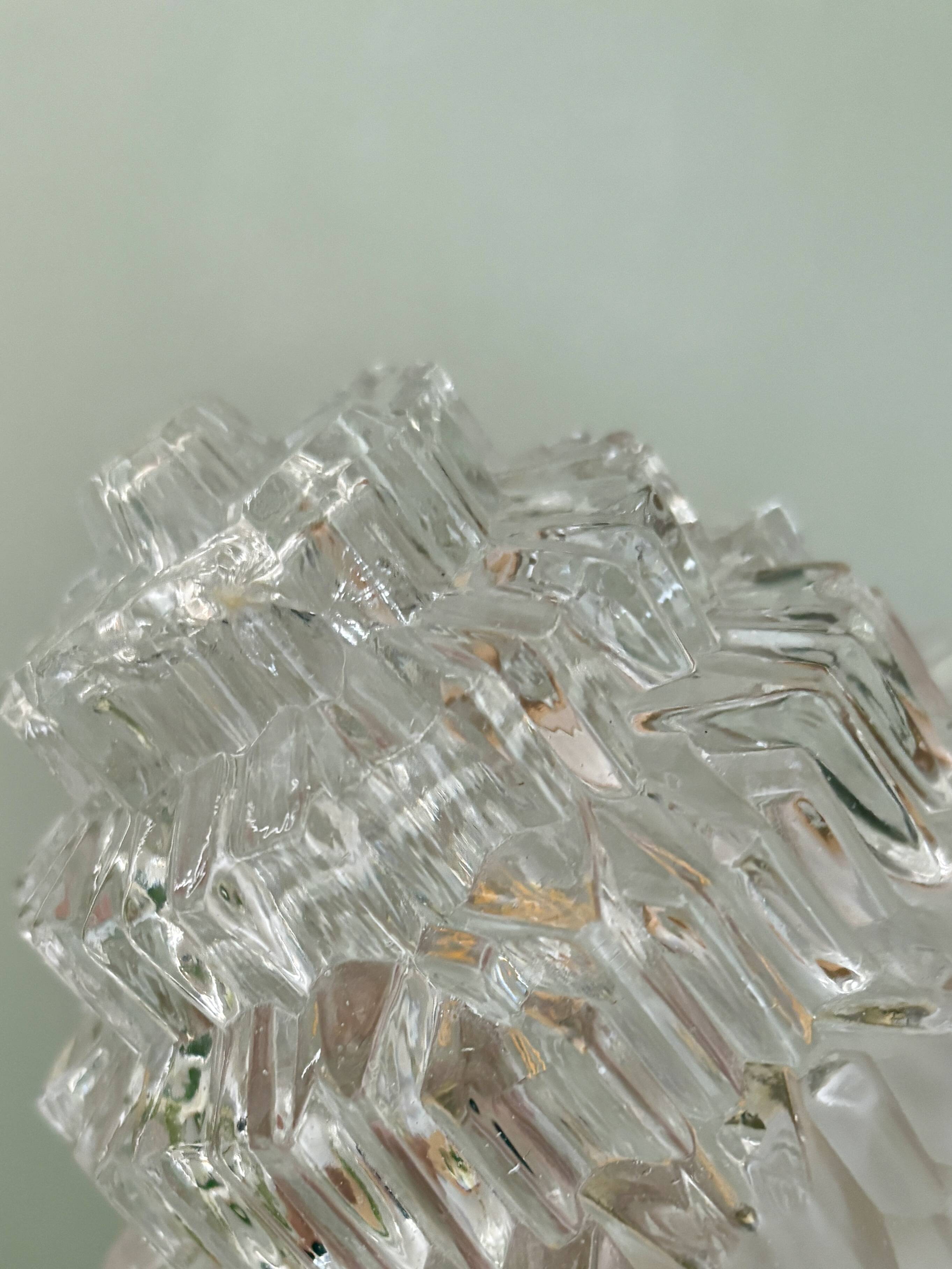 Vintage globe table lamp in half frosted, half transparent glass