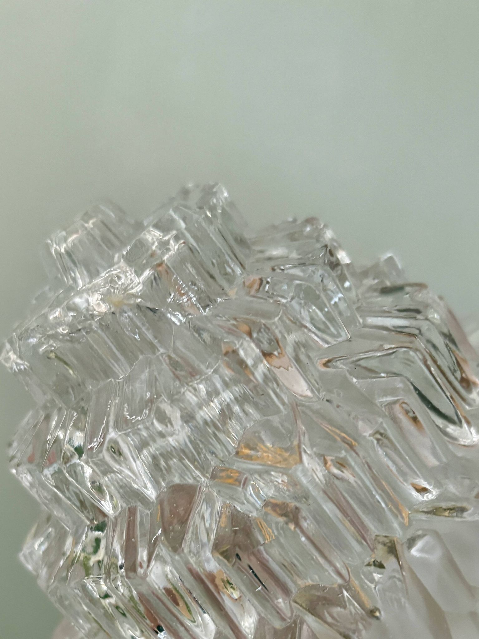 Vintage globe table lamp in half frosted, half transparent glass