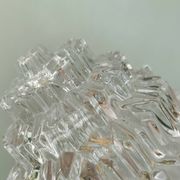 Vintage globe table lamp in half frosted, half transparent glass
