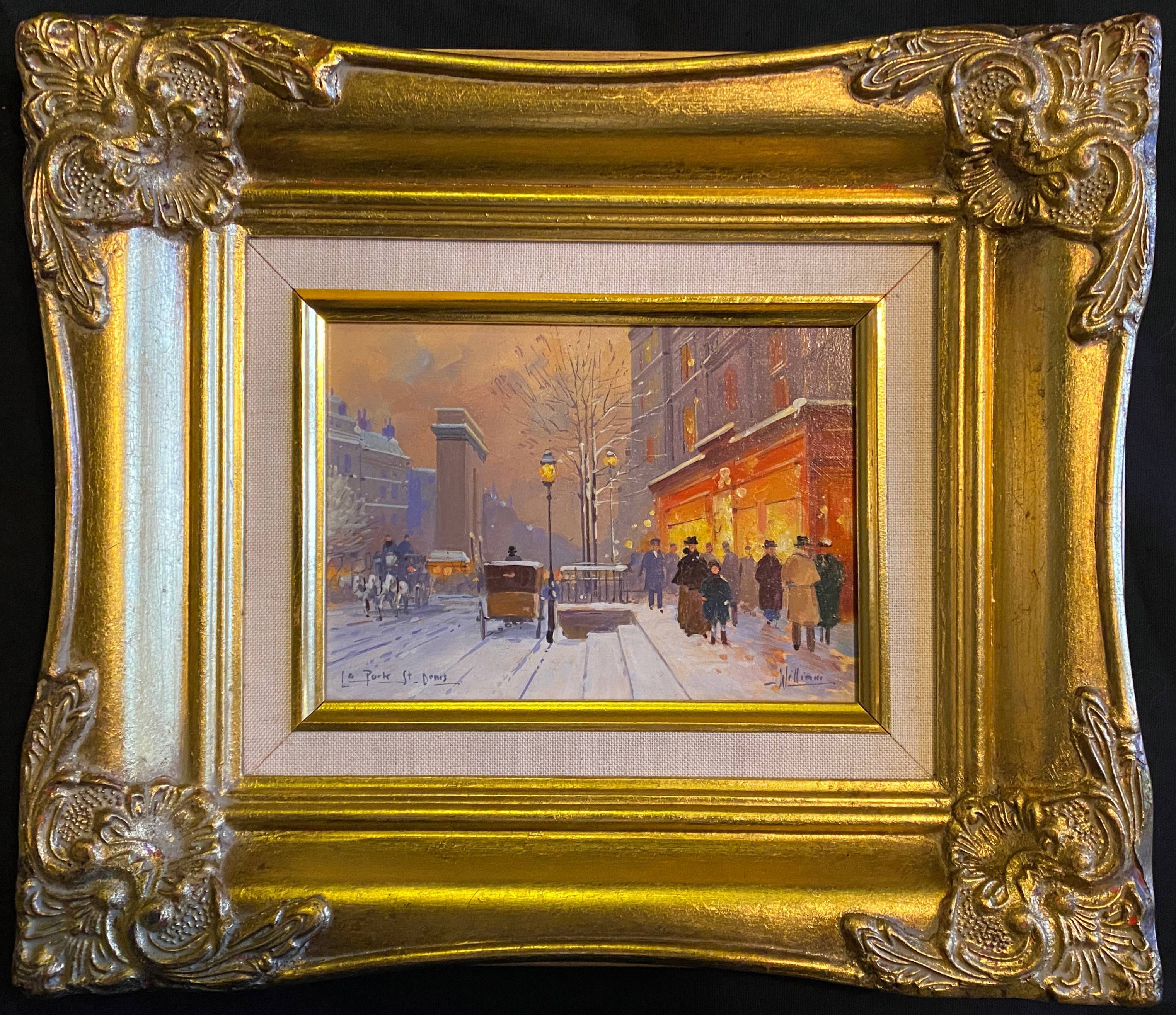 HSP Paris Porte St Denis painting signed William ec. XX° cf. Laloue Cortès + frame