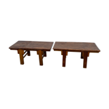 Tables basses jumelles en bois 1950