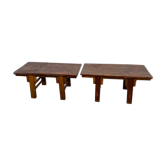 Tables basses jumelles en bois 1950