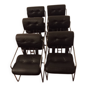 Chaises vintages design i4 Mariani par Guido Faleschini 1970