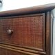 Chest of drawers braided rattan and wood