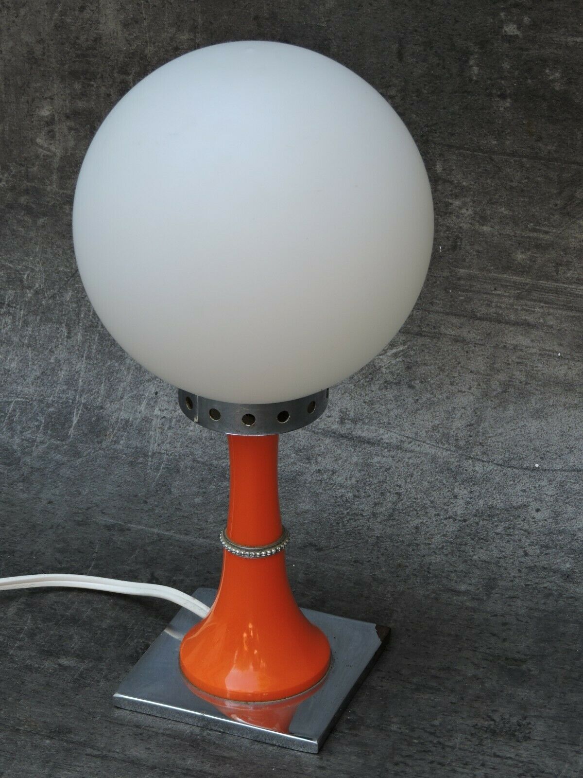 Vintage bedside lamp design orange 1960