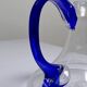 Bubble glass decanter with cobalt handle from Val de Pome Biot glassworks
