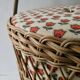 Tripod worker, sewing box, rattan and wood, 60s