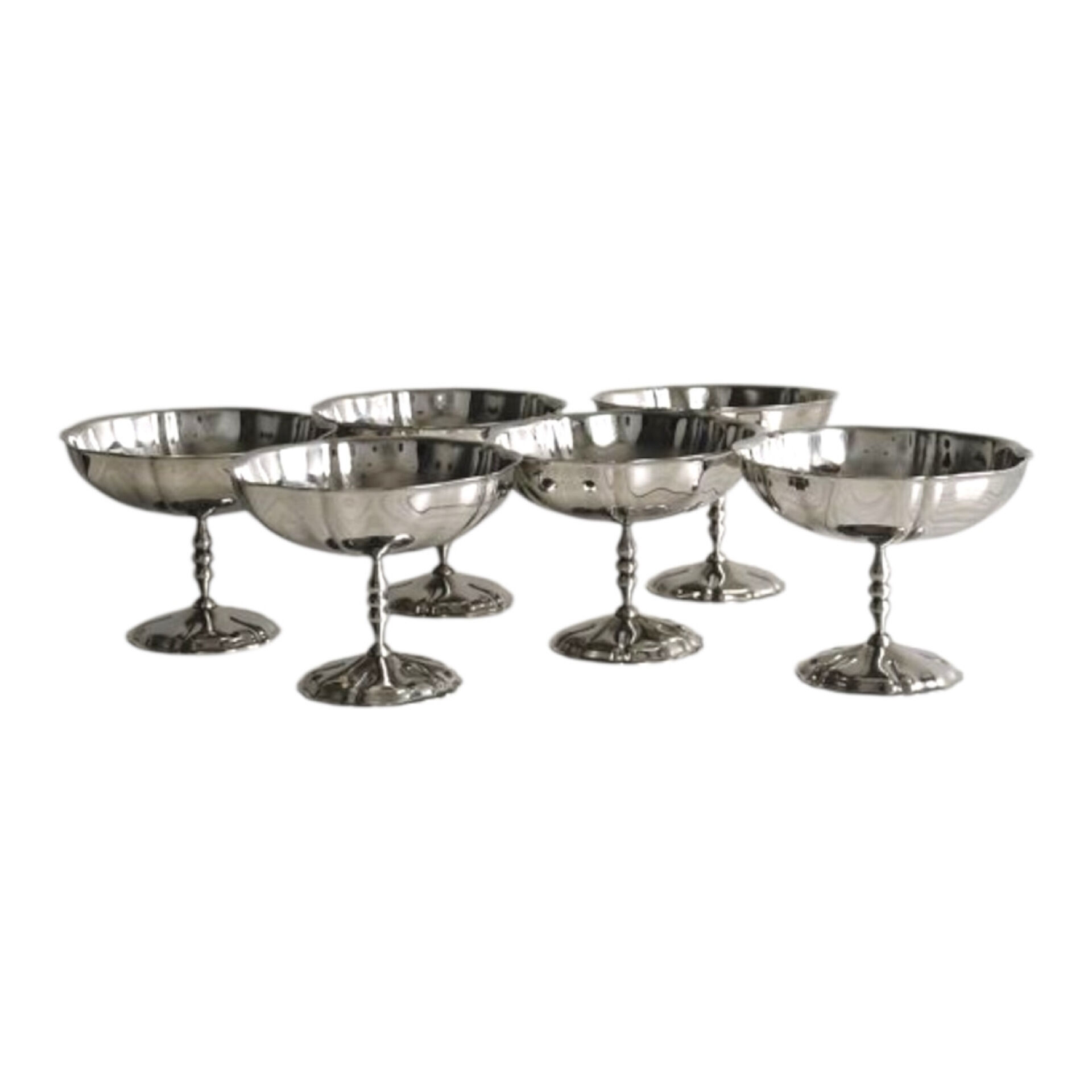Title: Set of 5 Vintage Draped Stainless Steel Bowls