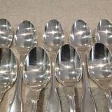 12 silver-plated coffee spoons, Christofle Vendome, 13.6 cm