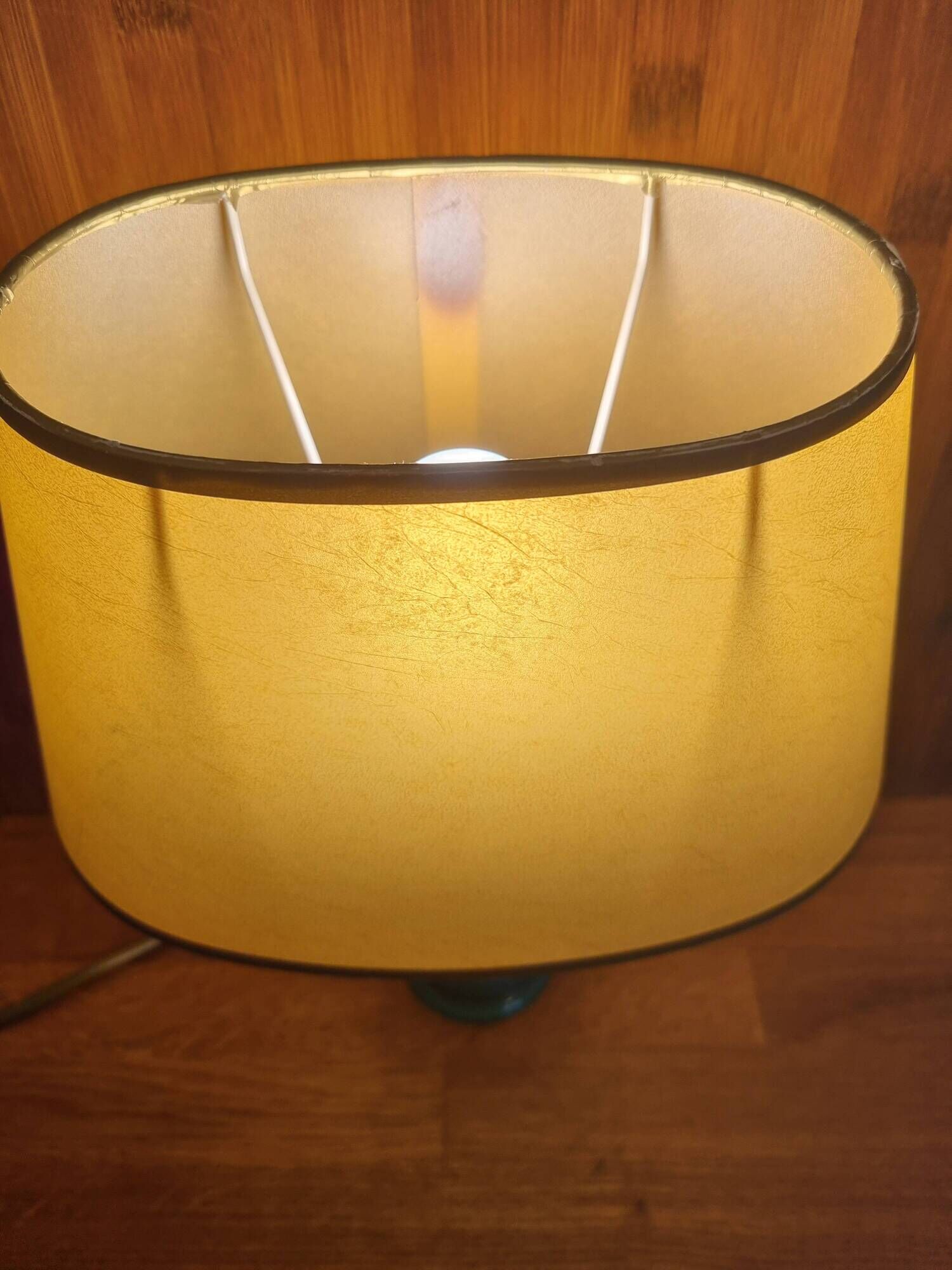 Vintage 50s bedside lamp in green ceramic
