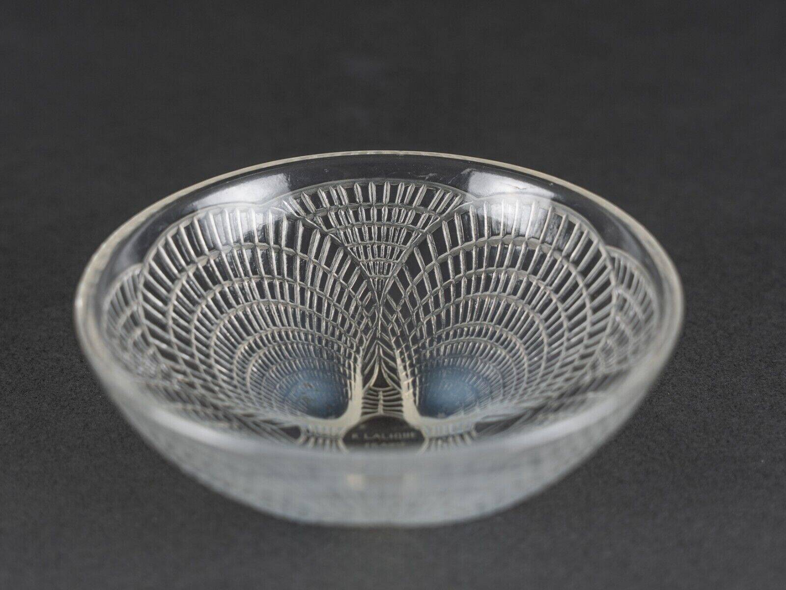 Lalique France opalescent scallop bowl numbered 3204