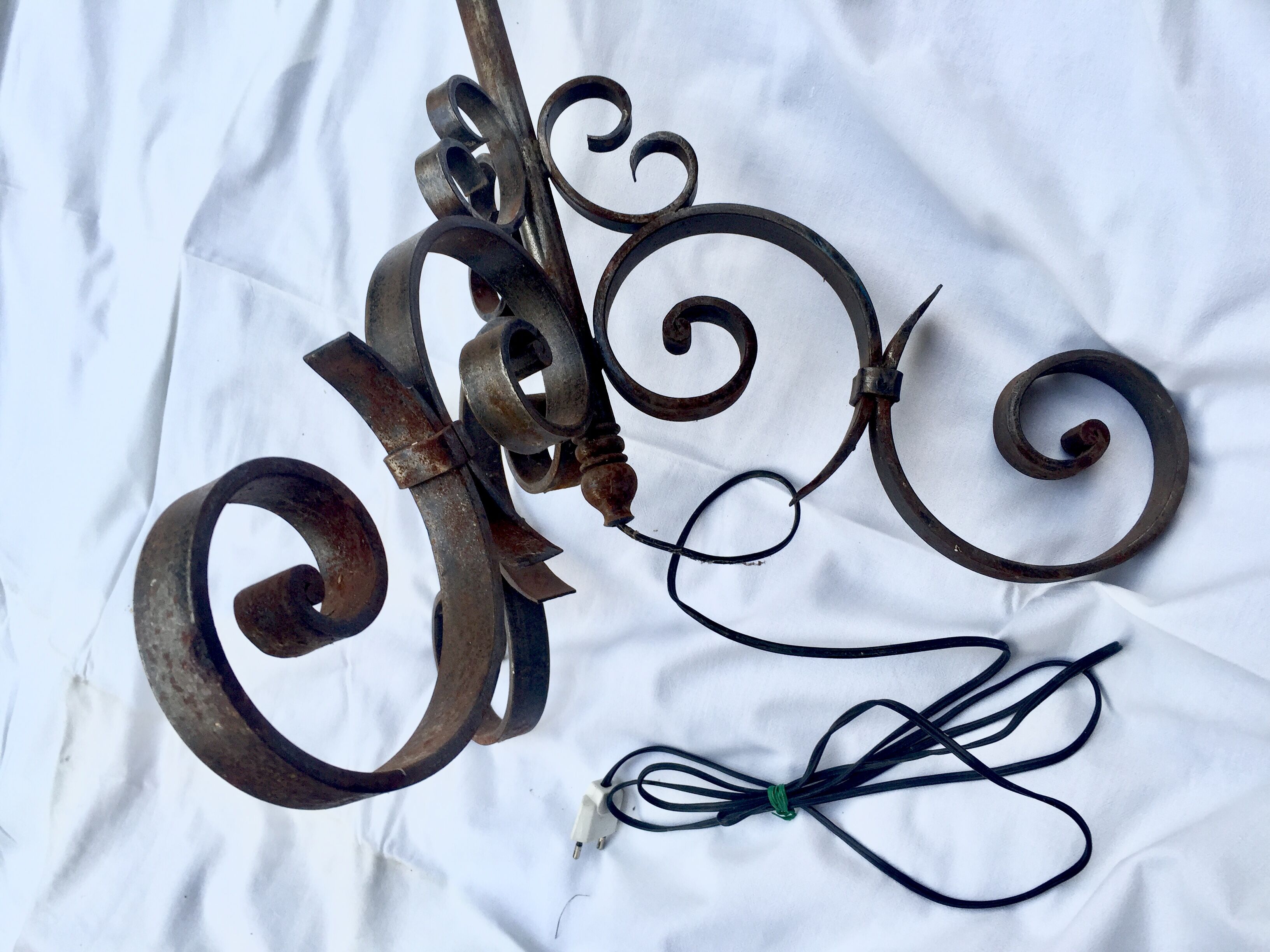 Vintage wrought iron lamp 1950