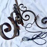 Lampadaire fer forgé vintage 1950