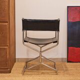 Folding cantilever chair in tubular metal